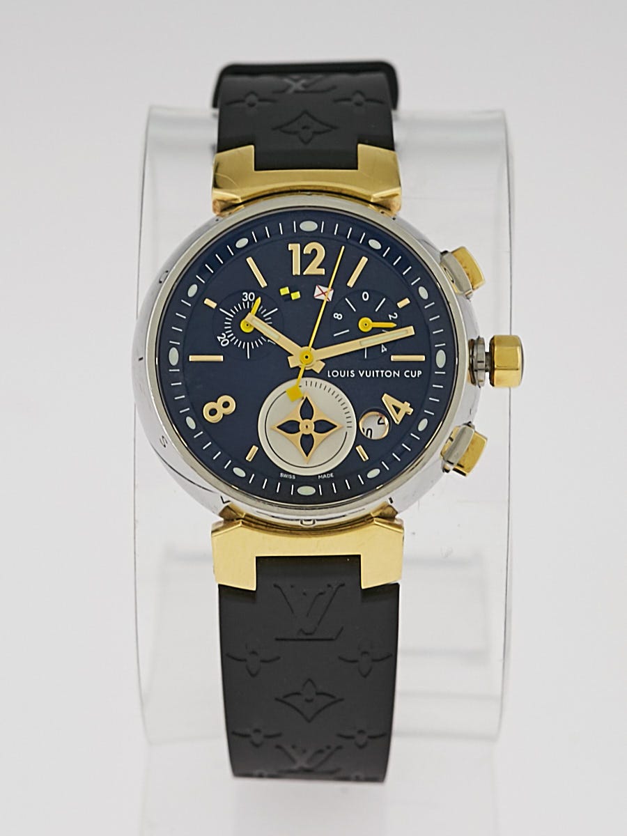 Louis Vuitton 34mm 18k Yellow Gold and Stainless Steel Tambour