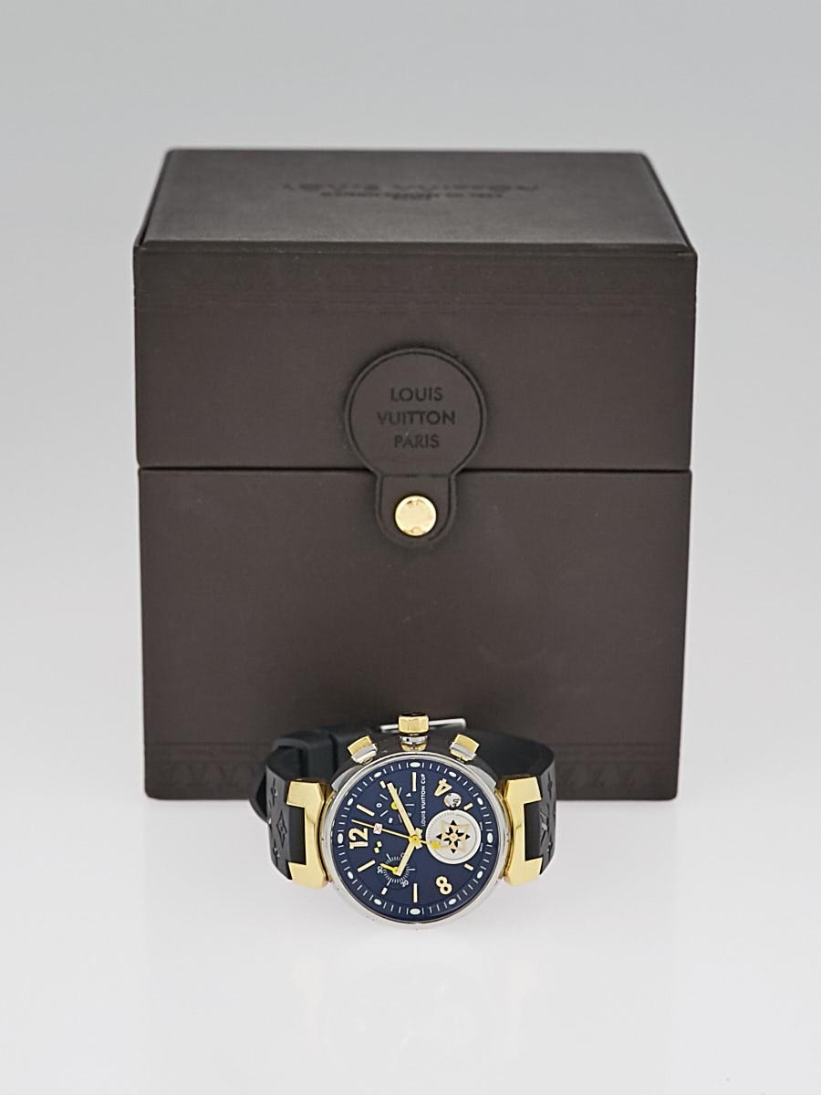 Louis Vuitton, Accessories, Louis Vuitton Tambour Lovely Cup Quartz Watch  34 Mm Chronograph Black Logo Strap