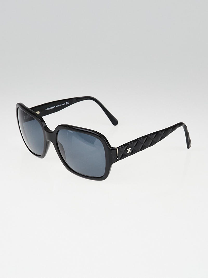 CHANEL Leather Quilted CC Sunglasses Black 5124 19450