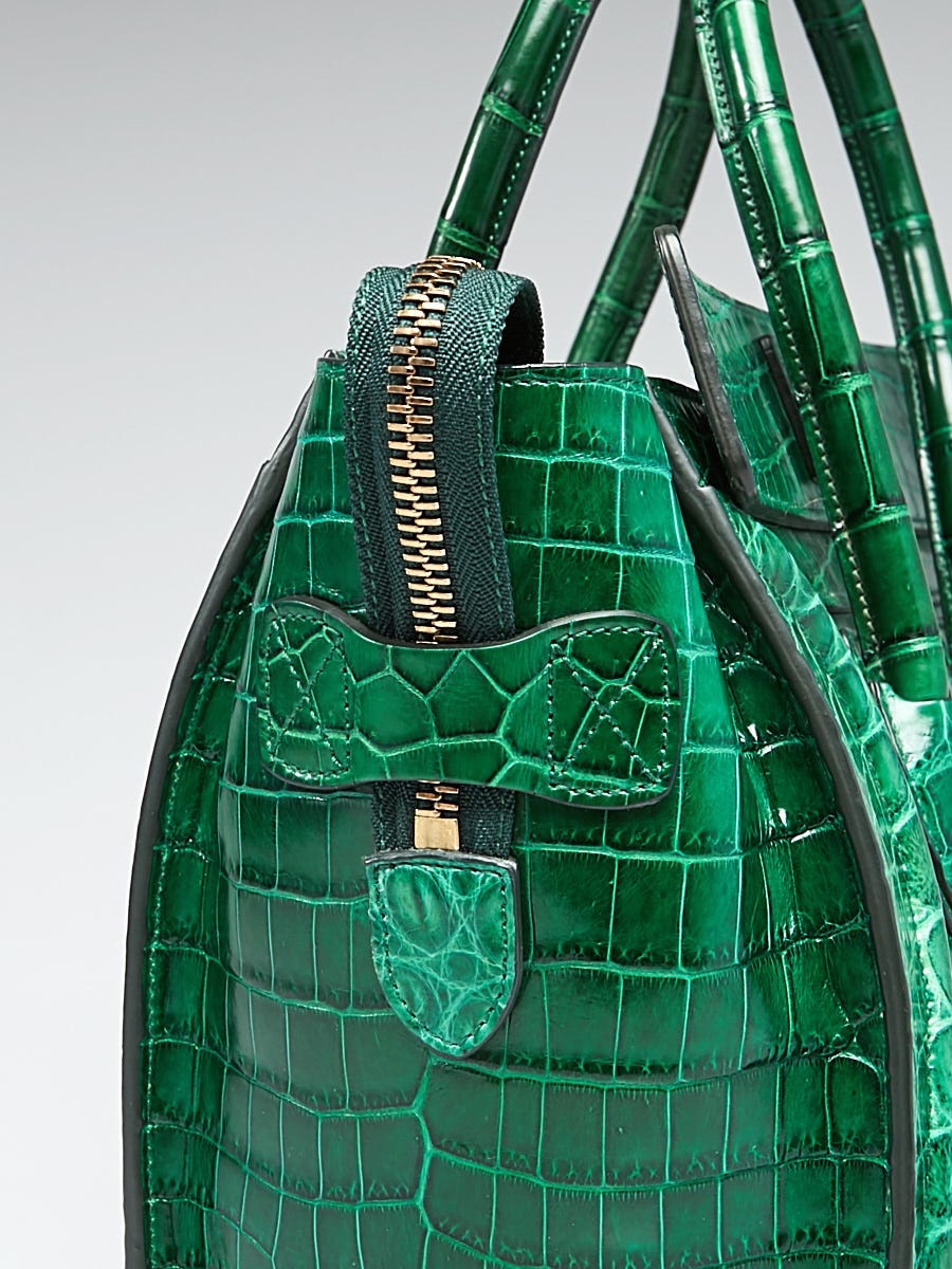 Green crocodile outlet purse