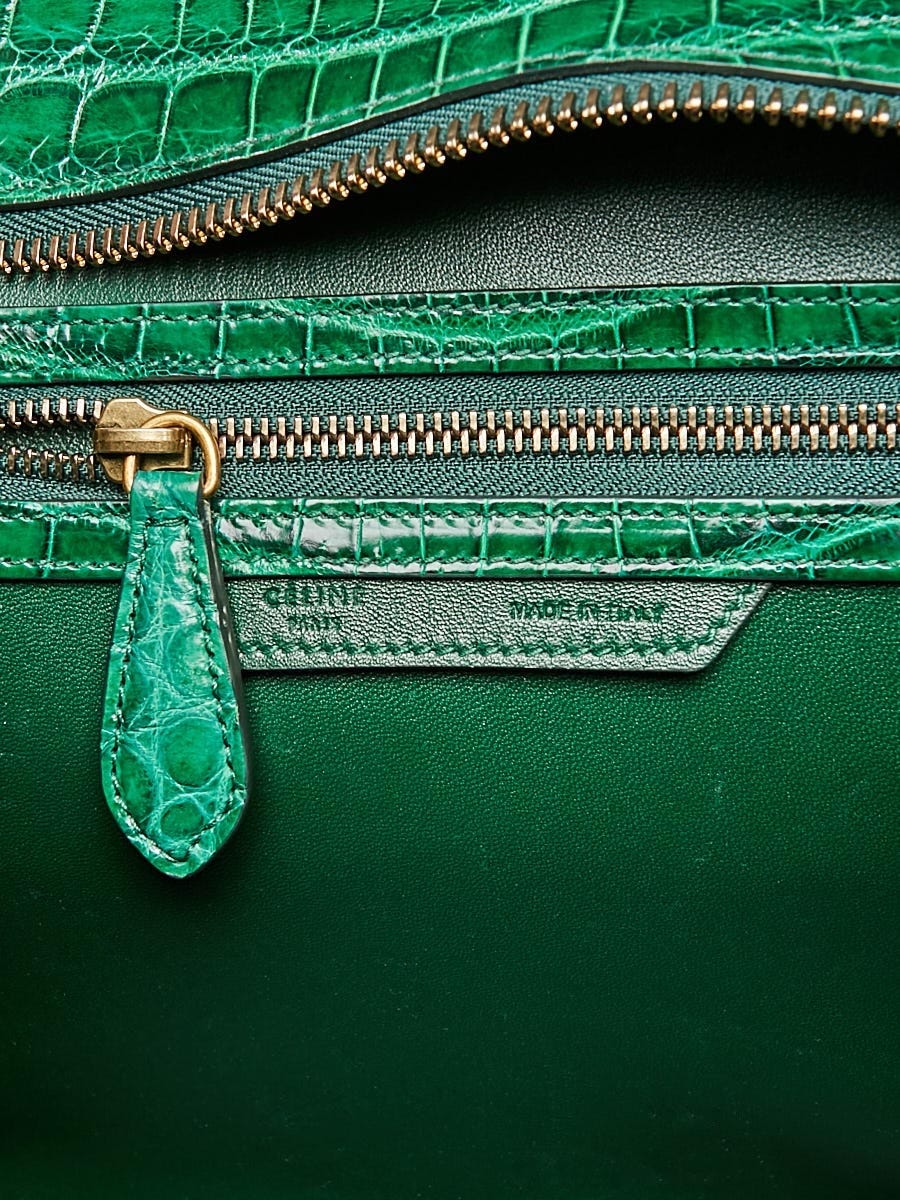 Celine Green Crocodile Micro Luggage Tote Bag - Yoogi's Closet