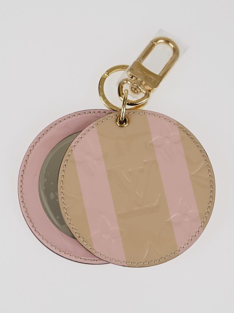 Louis Vuitton Dune/Rose Angelique Striped Monogram Vernis Round Key Holder  and Bag Charm - Yoogi's Closet