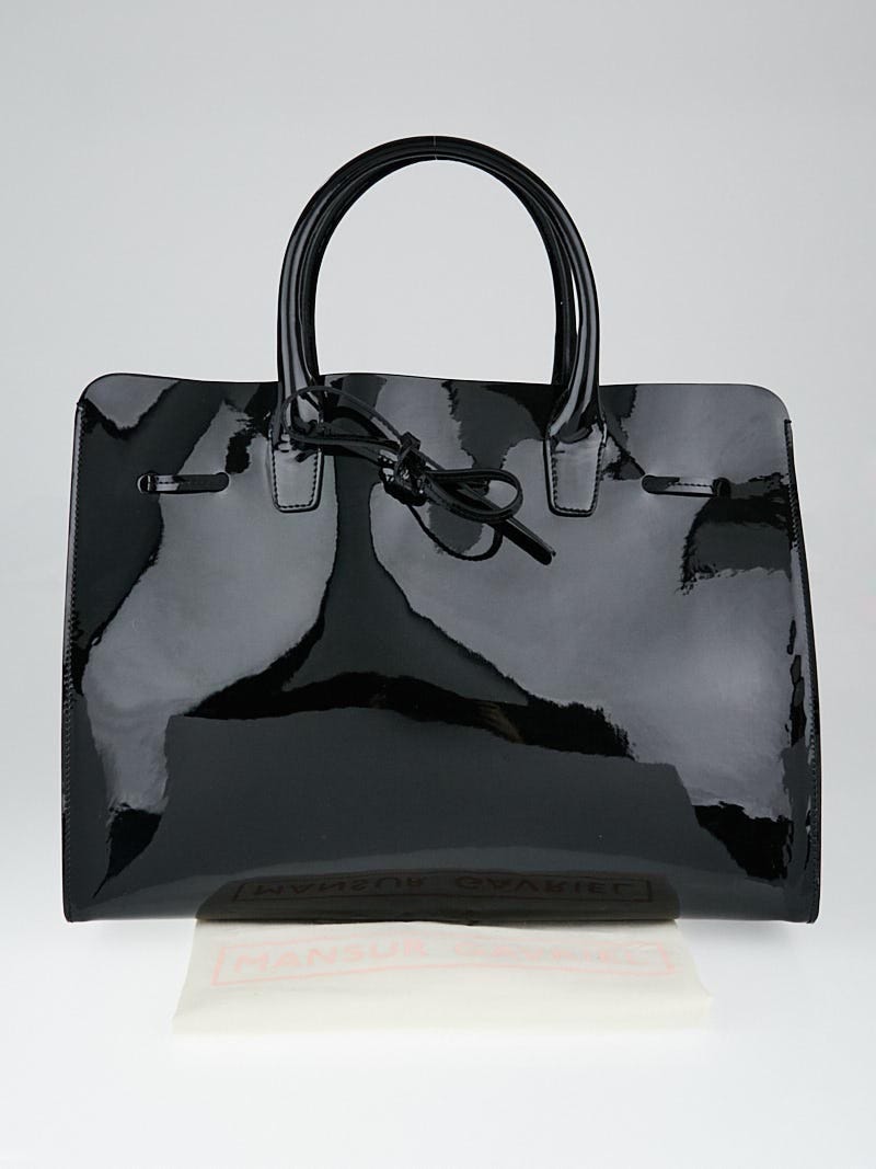 【MANSUR GAVRIEL】国内発送★MANSUR GAVRIEL Mansur Gavriel Black Patent Leather Large Sun Bag | Yoogi's