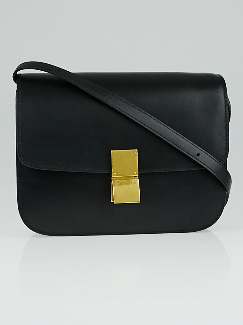 Celine Medium Classic Bag In Box Calfskin In Black
