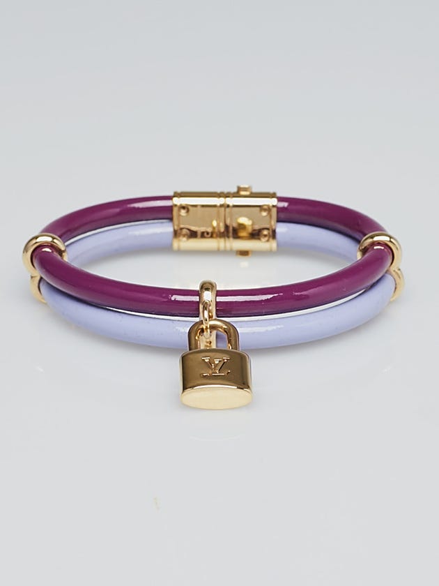 Louis Vuitton Amethyst/Lavender Vernis Leather Keep It Twice Bracelet
