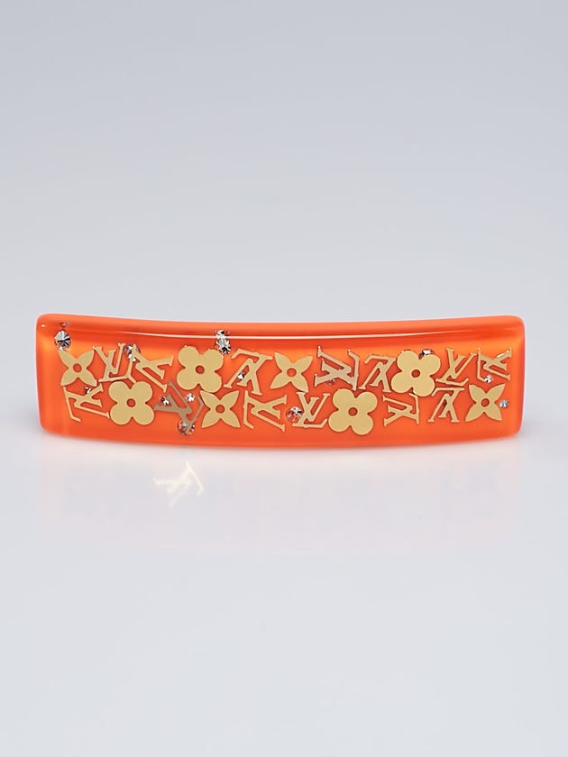 Louis Vuitton Orange Resin Monogram Inclusion Hair Clip