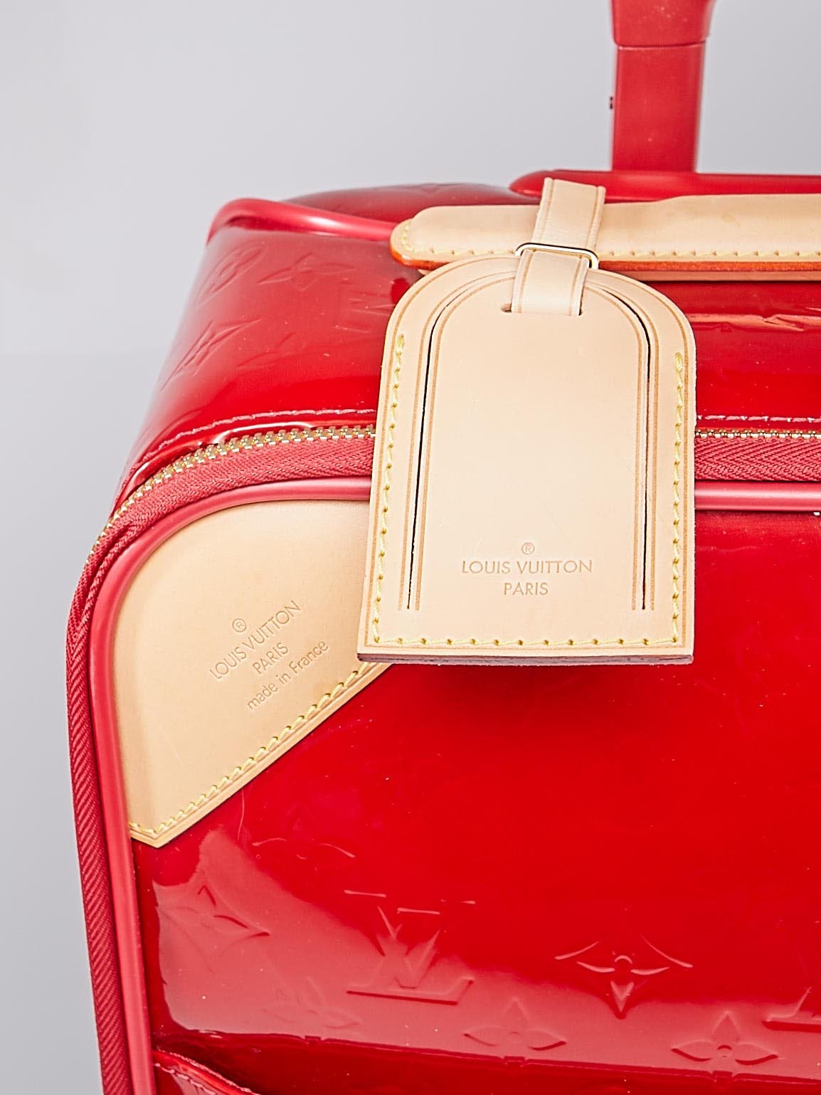 Louis Vuitton Red Monogram Vernis Pegase 45 Leather Patent leather