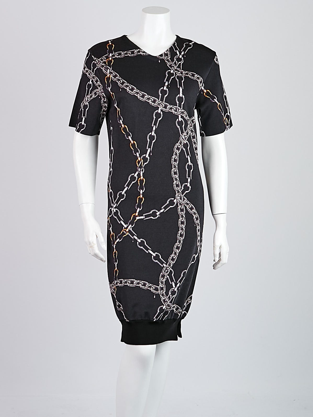 Louis Vuitton Black Wool Blend Knit Chain Print Dress Size M | Yoogi's  Closet