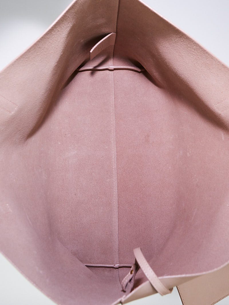 Yves Saint Laurent Pink Leather Large Shopping Tote Bag