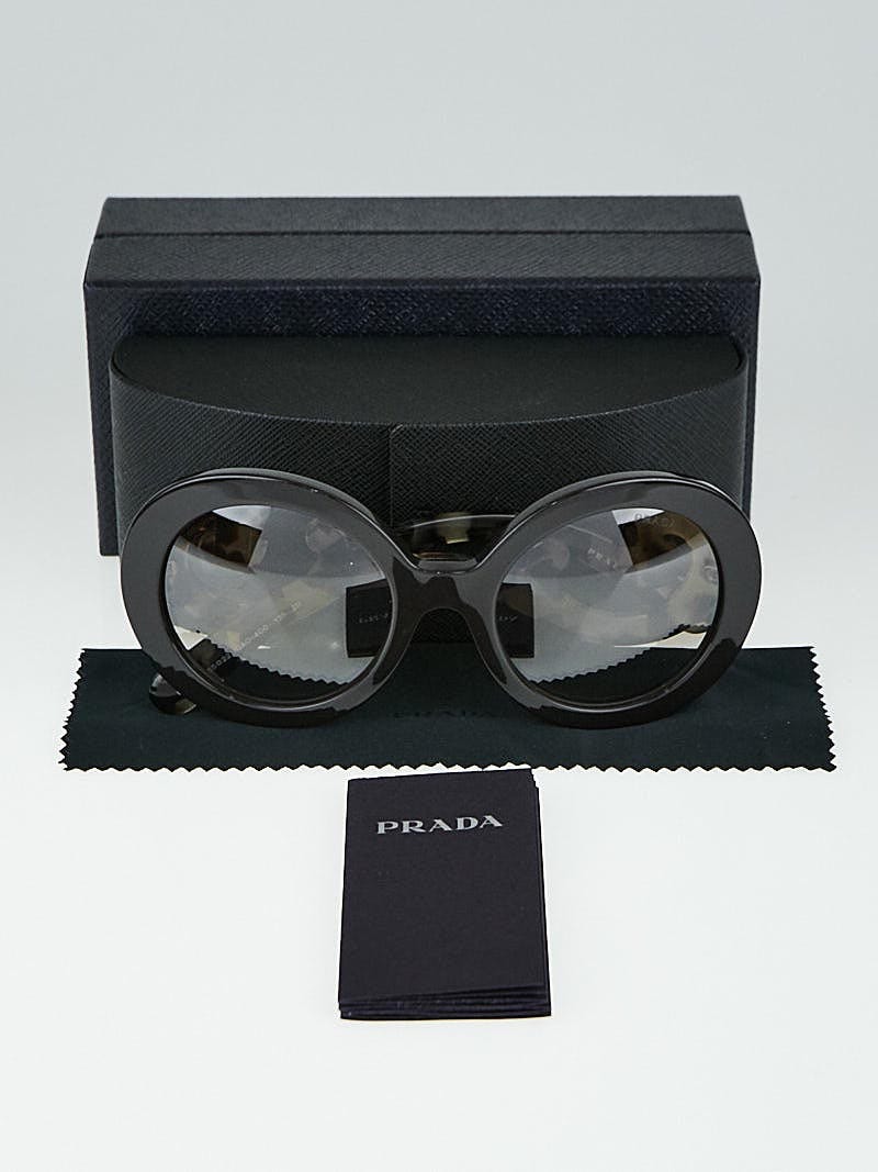 Prada Baroque Round Sunglasses In Black Grey Color Transition PR 27NS  1AB3M1 55 55 Grey Gradient : Amazon.se: Fashion