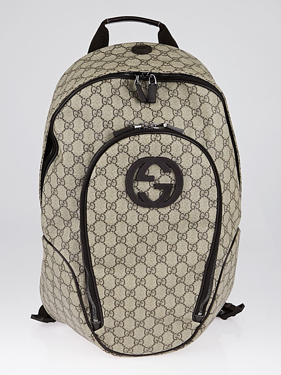 Gucci Beige/Ebony GG Coated Canvas Supreme Backpack Bag - Yoogi's