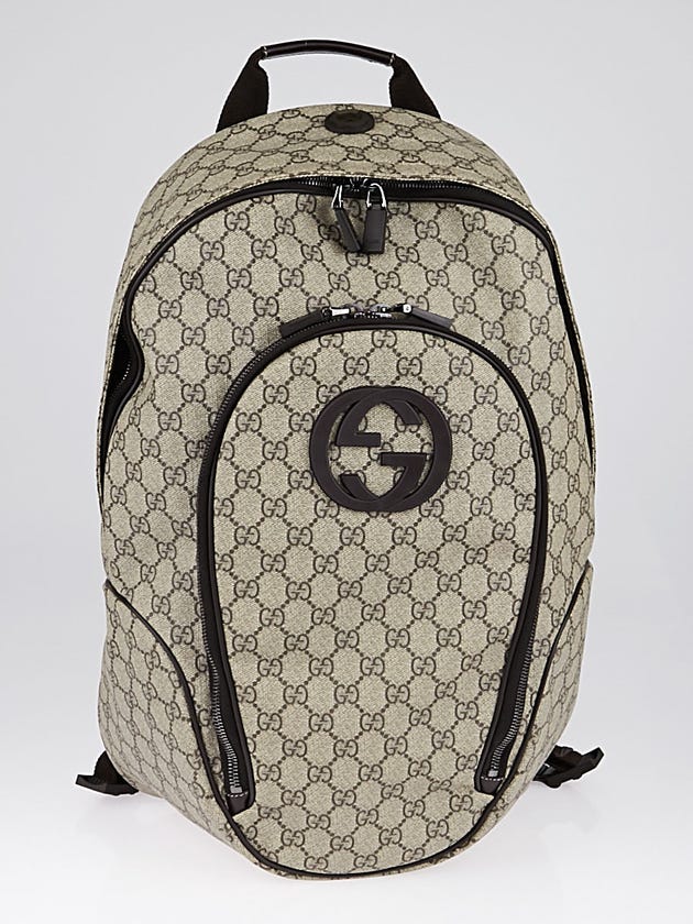 Gucci Beige/Ebony GG Coated Canvas Backpack Bag