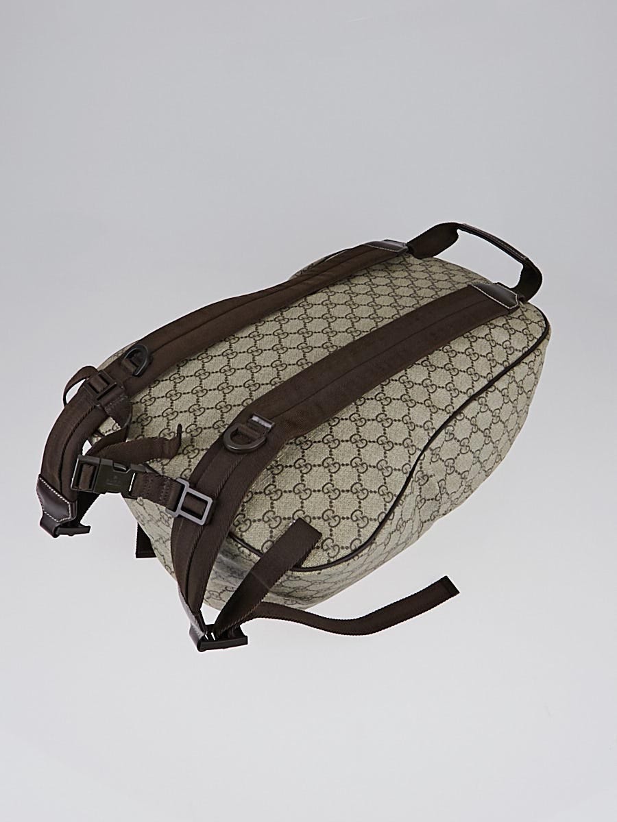 Gucci Beige/Ebony GG Coated Canvas Backpack Bag | Yoogi's Closet