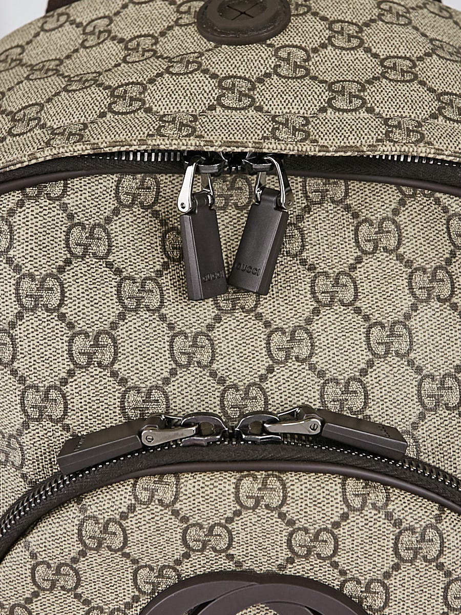 Gucci Beige/Ebony GG Coated Canvas Backpack Bag | Yoogi's Closet Gucci Beige/Ebony GG Coated Canvas Backpack Bag | Yoogi's Closet