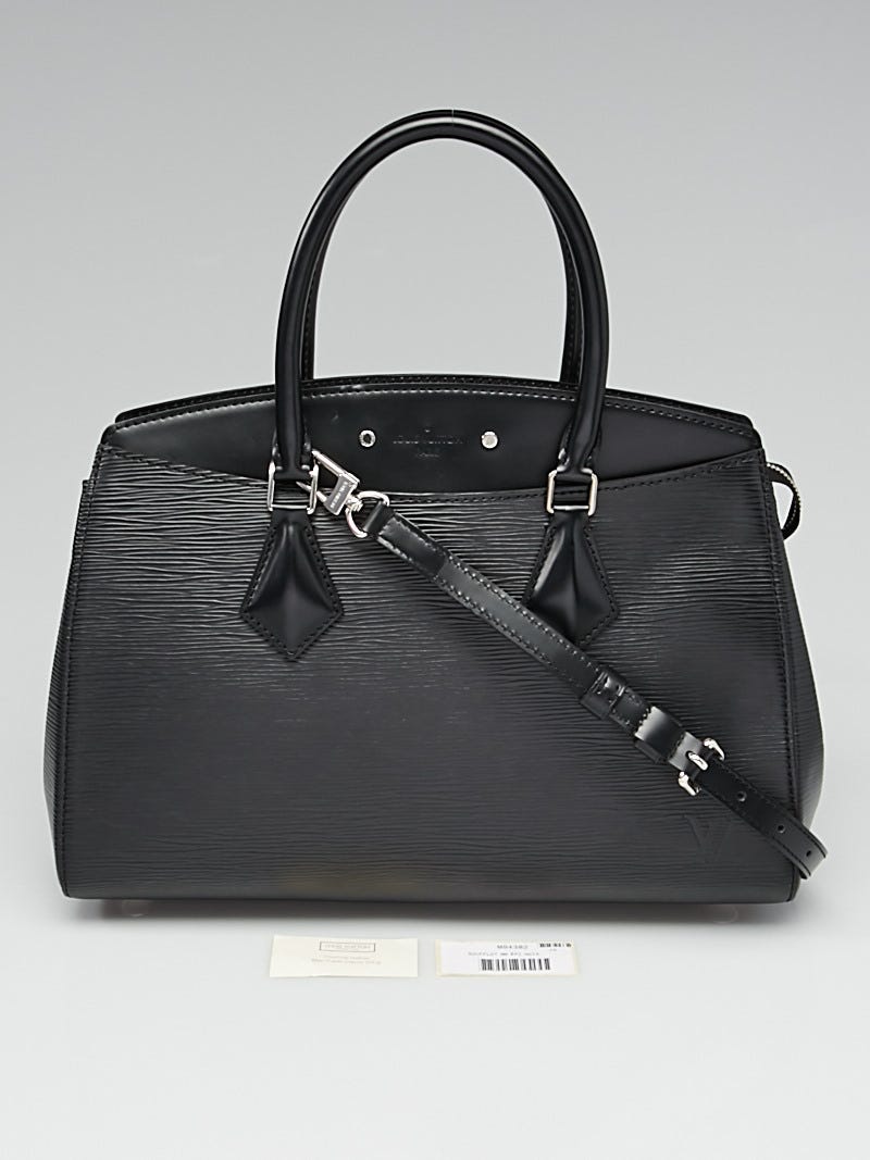 Louis Vuitton Monogram Canvas Noir Leather Soufflot MM Bag - Yoogi's Closet