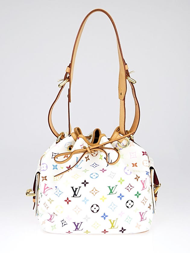 Louis Vuitton White Monogram Multicolore Petit Noe Bag