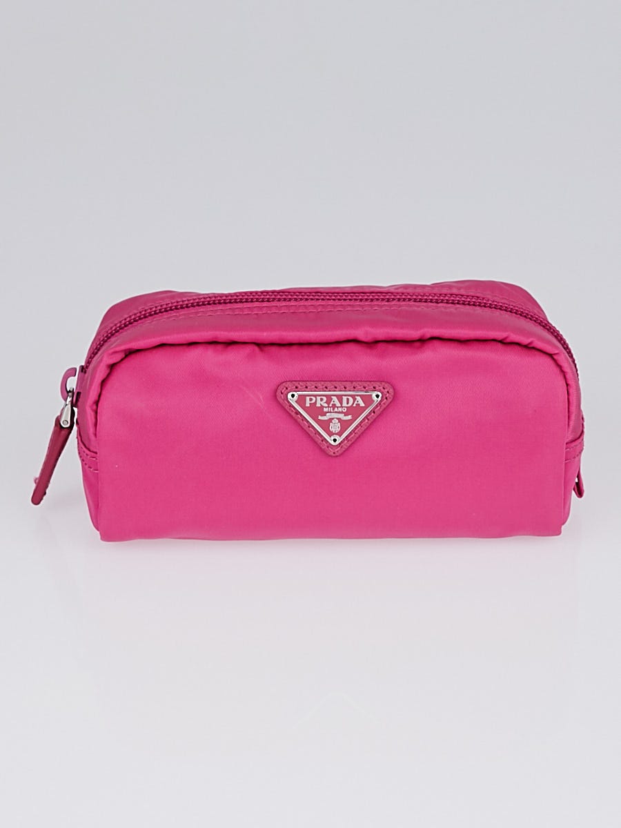 Prada Hot Pink Nylon Zip Pouch