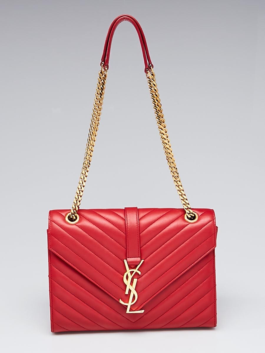 Yves Saint Laurent Red Leopard Print Leather Crossbody Bag | Style Alert