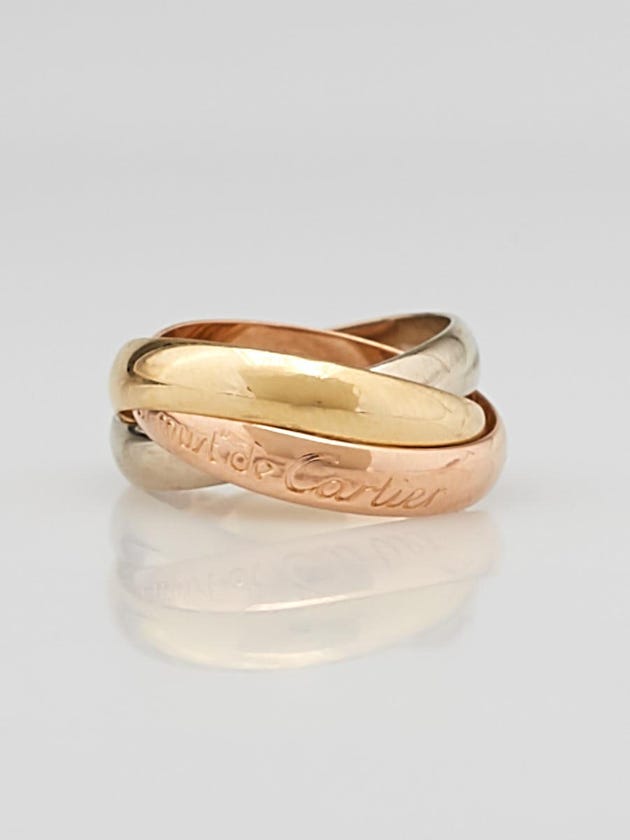 Cartier 18k Tri-Gold Trinity de Carter Ring Size 4.5/48