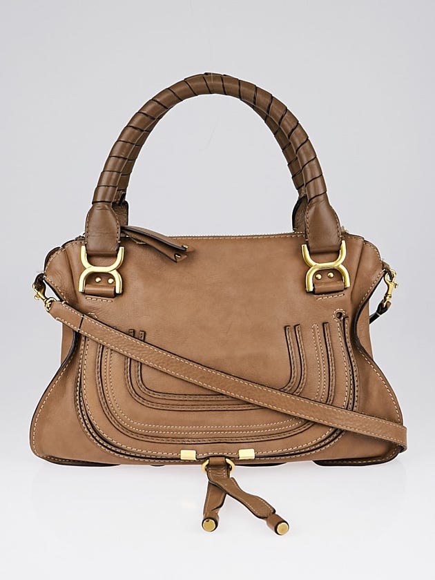 Chloe Tan Leather Medium Marcie Satchel Bag