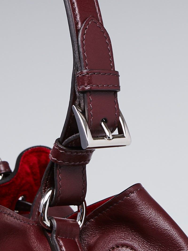 Prada Granato/Rubino Soft Calf Leather Cinch Bucket Bag 