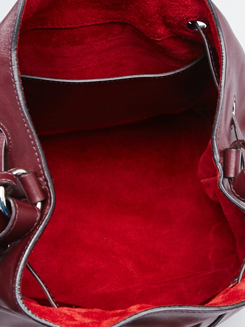 Prada Granato/Rubino Soft Calf Leather Cinch Bucket Bag 1BE069 Prada Granato/Rubino Soft Calf Leather Cinch Bucket Bag  main image 4