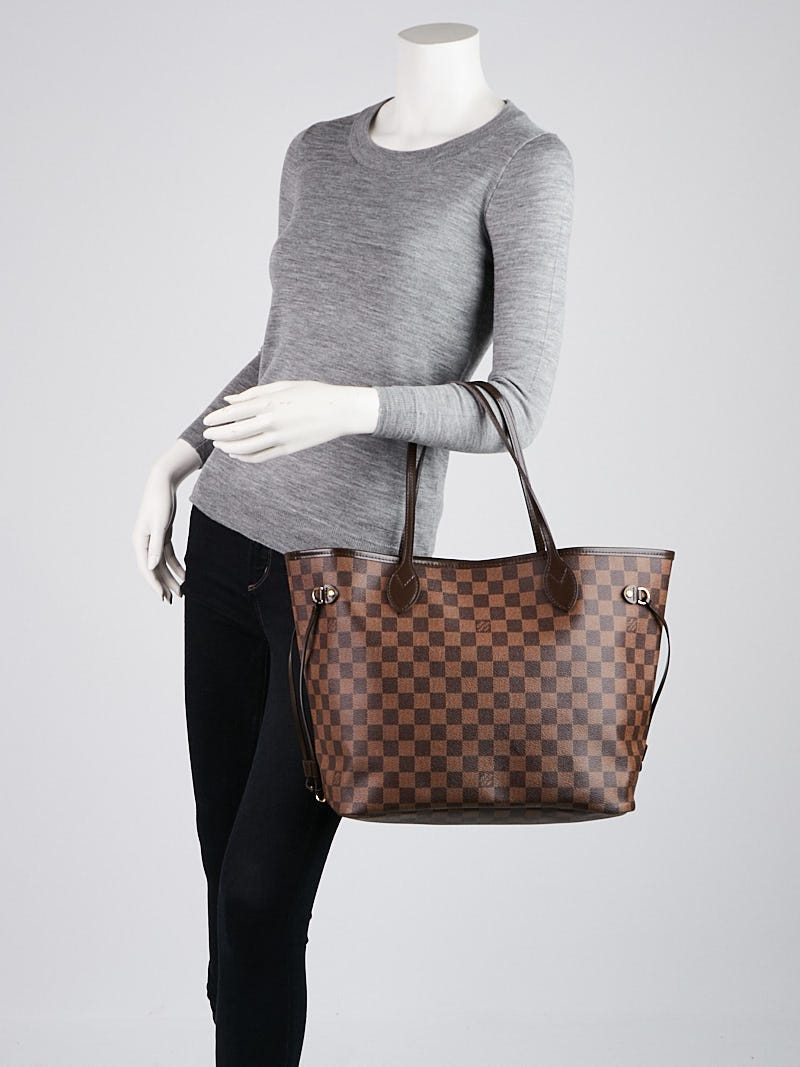 LV Neverfull MM Damier Graphite - Black Leather Women's Handbag