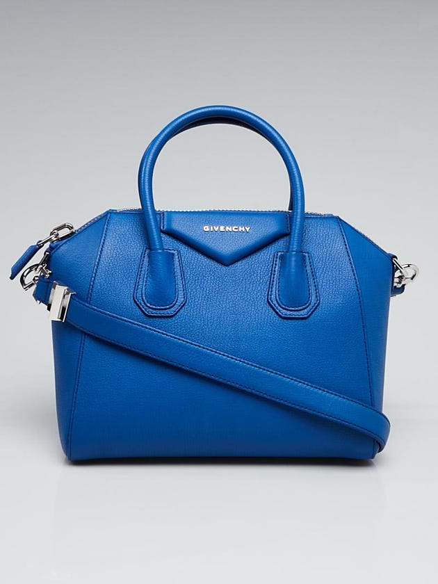 Givenchy Indigo Blue Sugar Goatskin Leather Small Antigona Bag