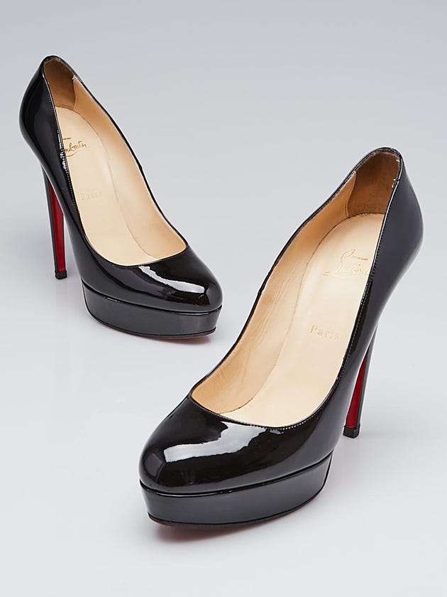 Christian Louboutin Black Patent Leather Bianca 140 Pumps Size 10.5/41