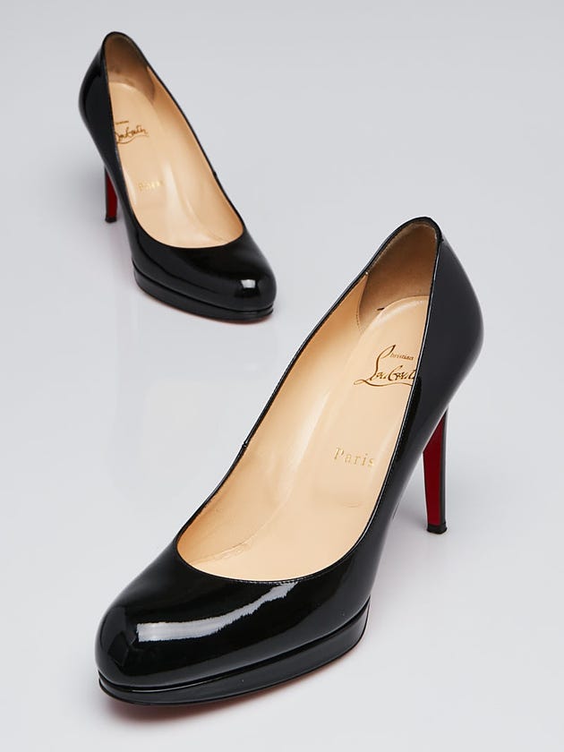 Christian Louboutin Black Patent Leather New Simple 100 Pumps Size 8/38.5