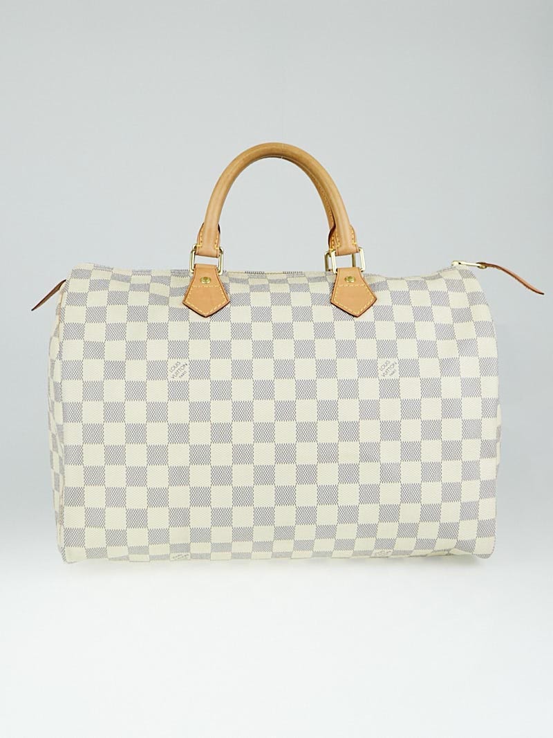Louis Vuitton Speedy 35 damier azur Beige Leather ref.58100 - Joli Closet