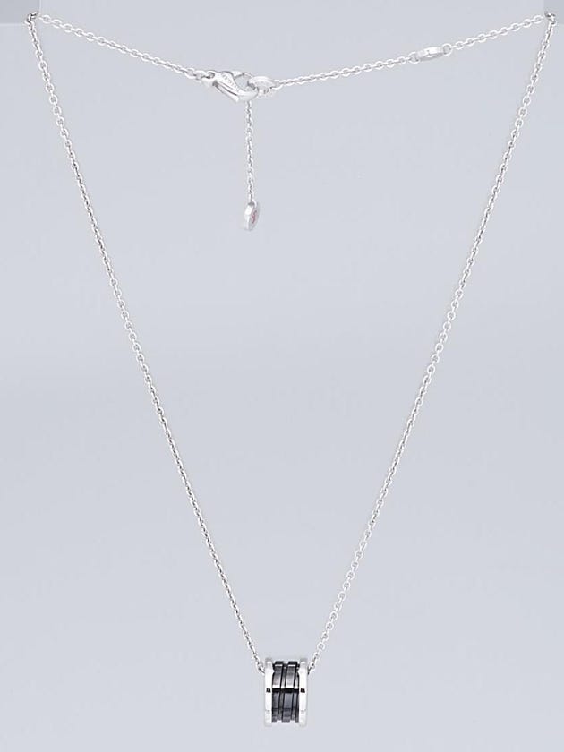 Bvlgari Sterling Silver and Black Ceramic Save the Children B.Zero1 Pendant Necklace