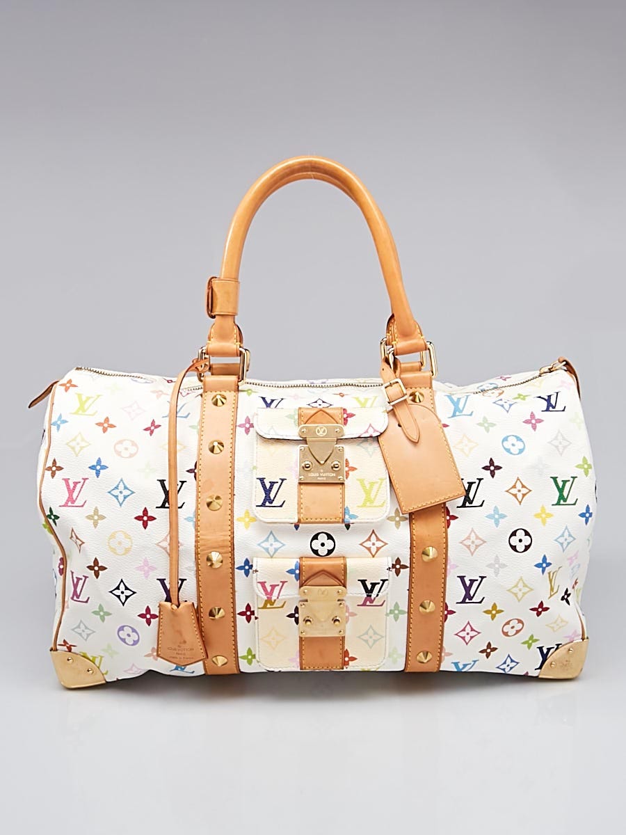 Louis Vuitton White Monogram Multicolore Keepall 45 Bag