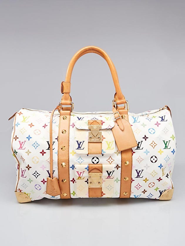 Louis Vuitton White Monogram Multicolore Keepall 45 Bag