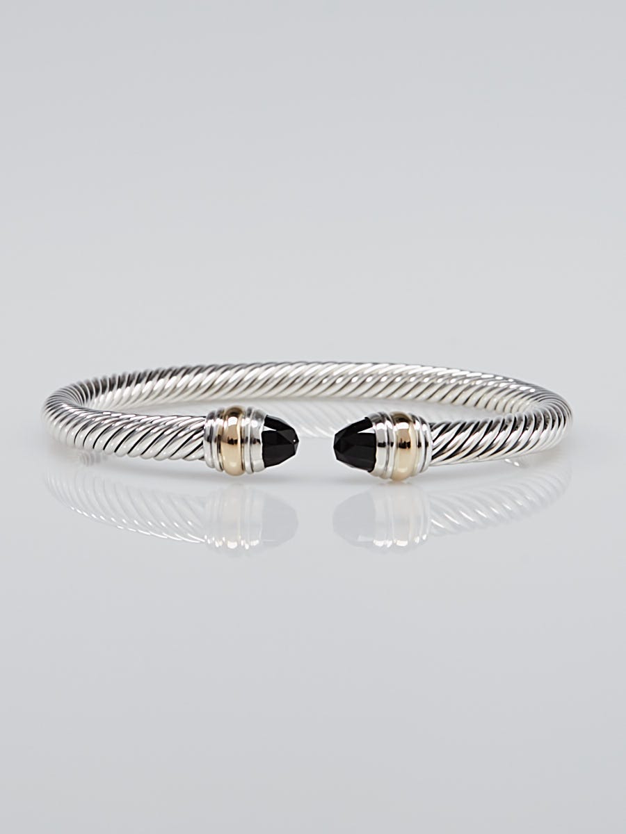 David Yurman 5mm Sterling Silver and Black Onyx Cable Classics Bracelet