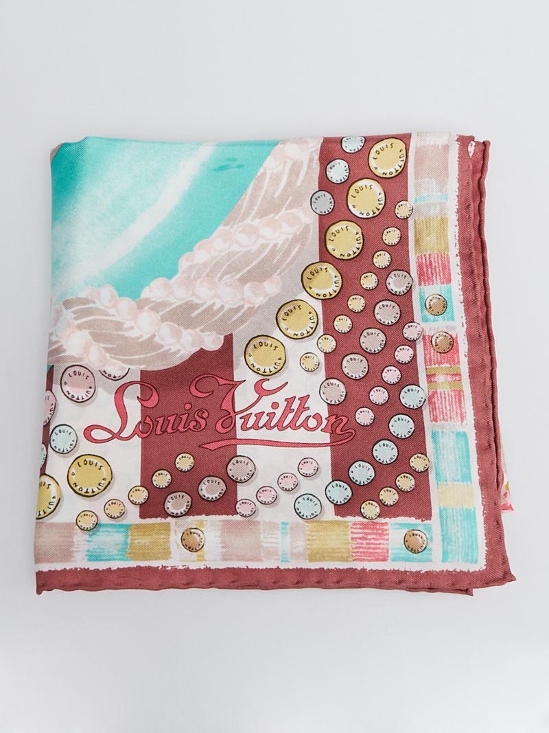 Louis Vuitton Grenad Rose Carre Escale Square Scarf