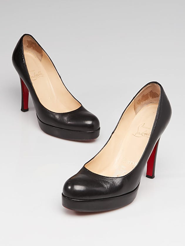 Christian Louboutin Black Leather Bruges 100 Pumps Size 5.5/36