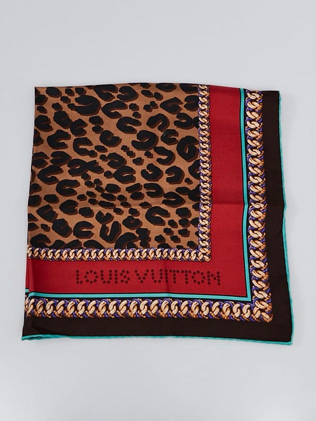 Louis Vuitton Monogram Leopard Silk Square Scarf