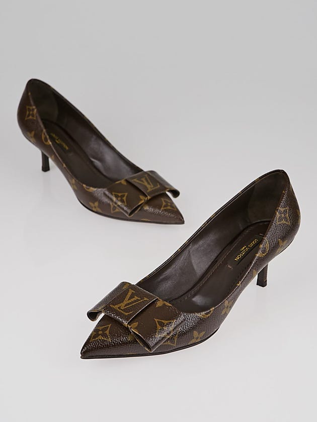 Louis Vuitton Monogram Canvas Louise Bow Pointed Pumps Size 7/37.5