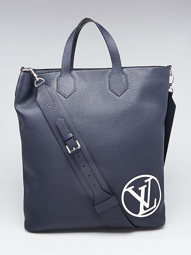 Louis Vuitton Navy Blue Leather East Side Tote MM Bag