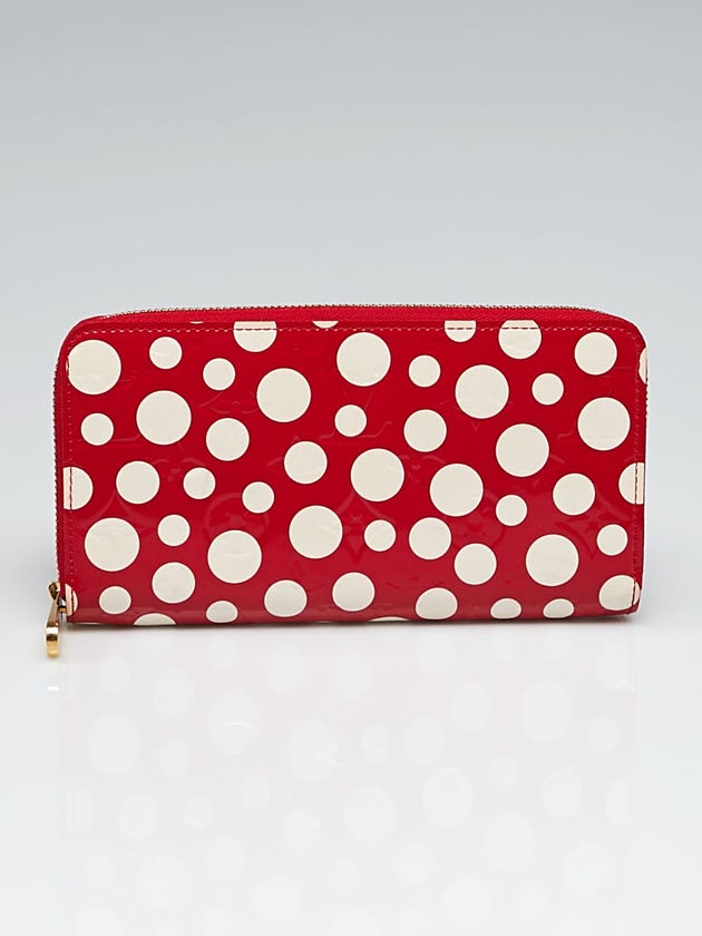 Louis Vuitton Limited Edition Yayoi Kusama Red Monogram Vernis Dots Zippy Wallet