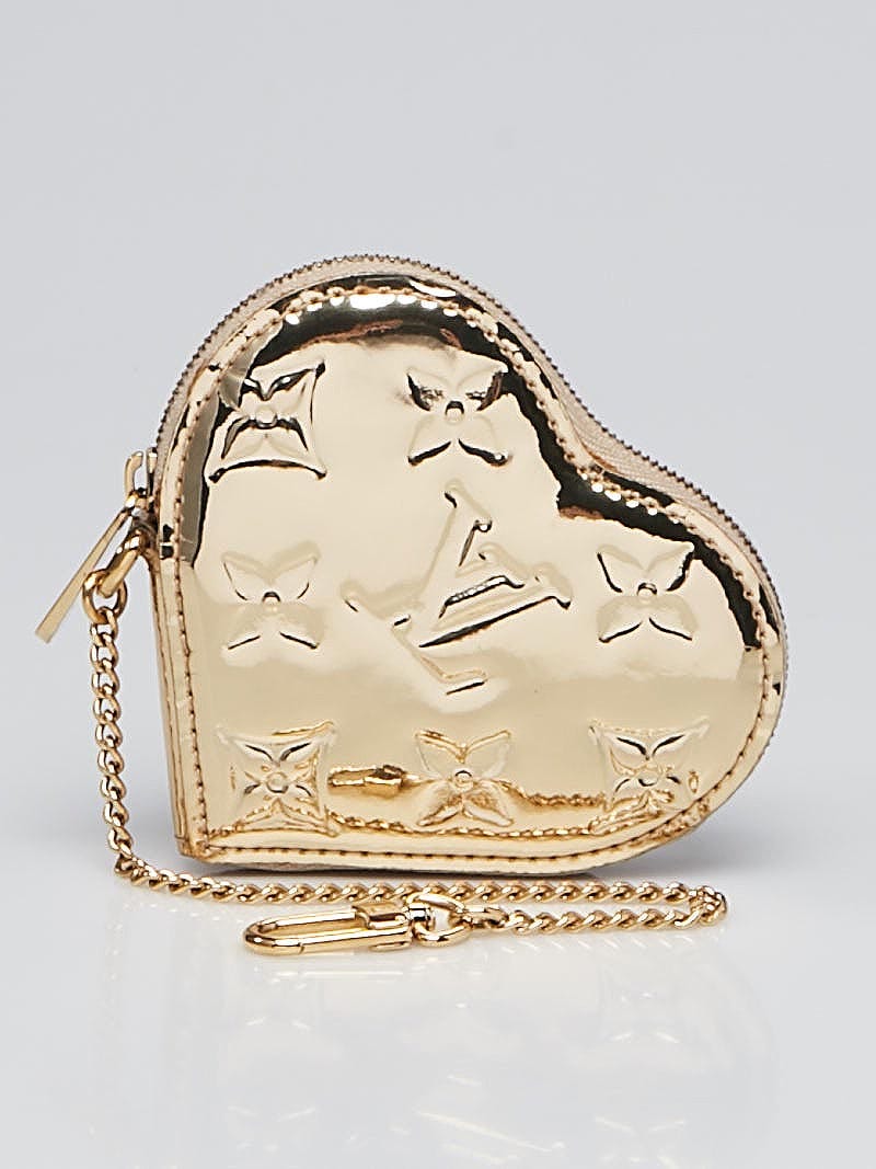 Louis Vuitton Limited Edition Gold Monogram Miroir Heart Coin Purse -  Yoogi's Closet