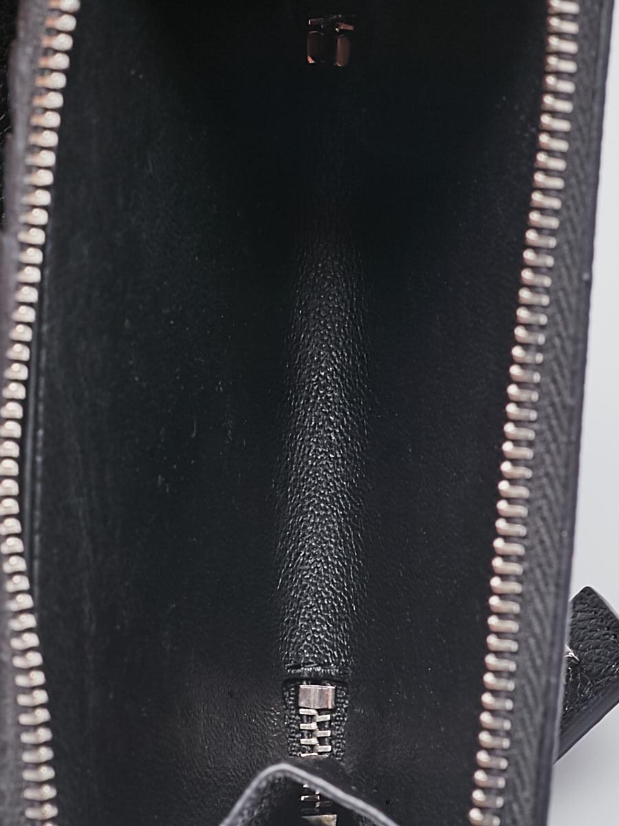 Yves Saint Laurent Black Grained Leather Zip Compact Rive Gauche