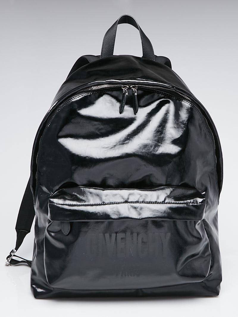 Givenchy Black Coated Canvas Logo Backpack Yoogi s Closet