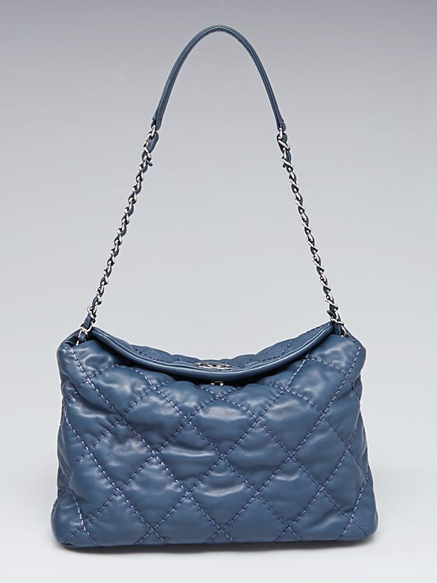 Chanel Blue Quilted Leather Small Hobo Bag