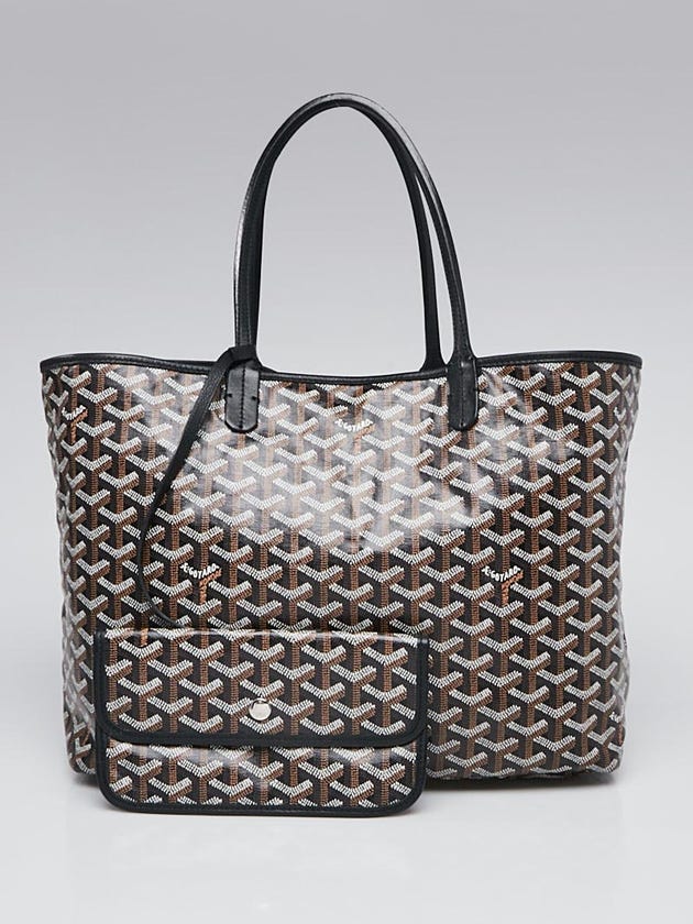 Goyard Black Chevron Print Coated Canvas St. Louis PM Tote Bag