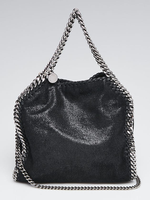 Stella McCartney Black Shaggy Dear Faux-Leather Mini Falabella Bag