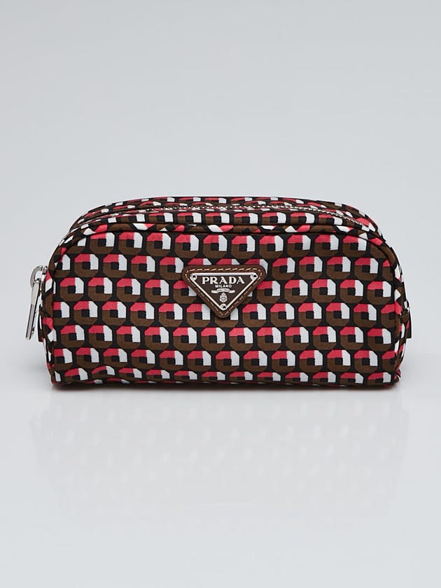 Prada Multicolor Print Nylon Cosmetic Bag
