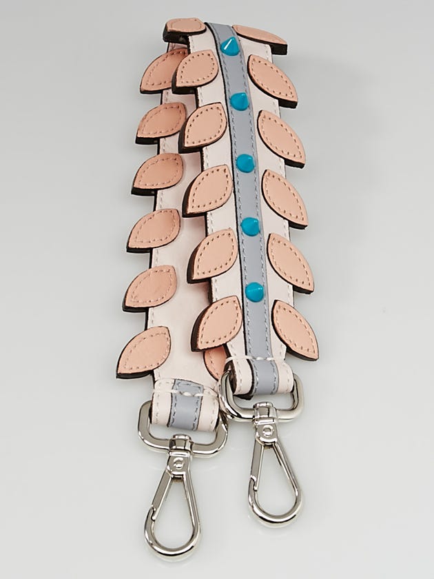 Fendi Pink/Grey Leather Mini Strap You Shoulder Strap