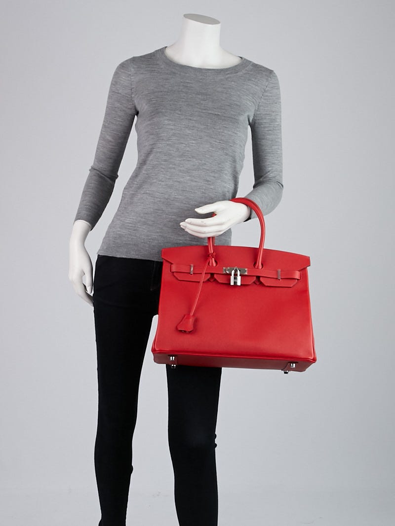 Hermès Birkin 35 Bag Rouge Casaque Epsom Leather - Palladium